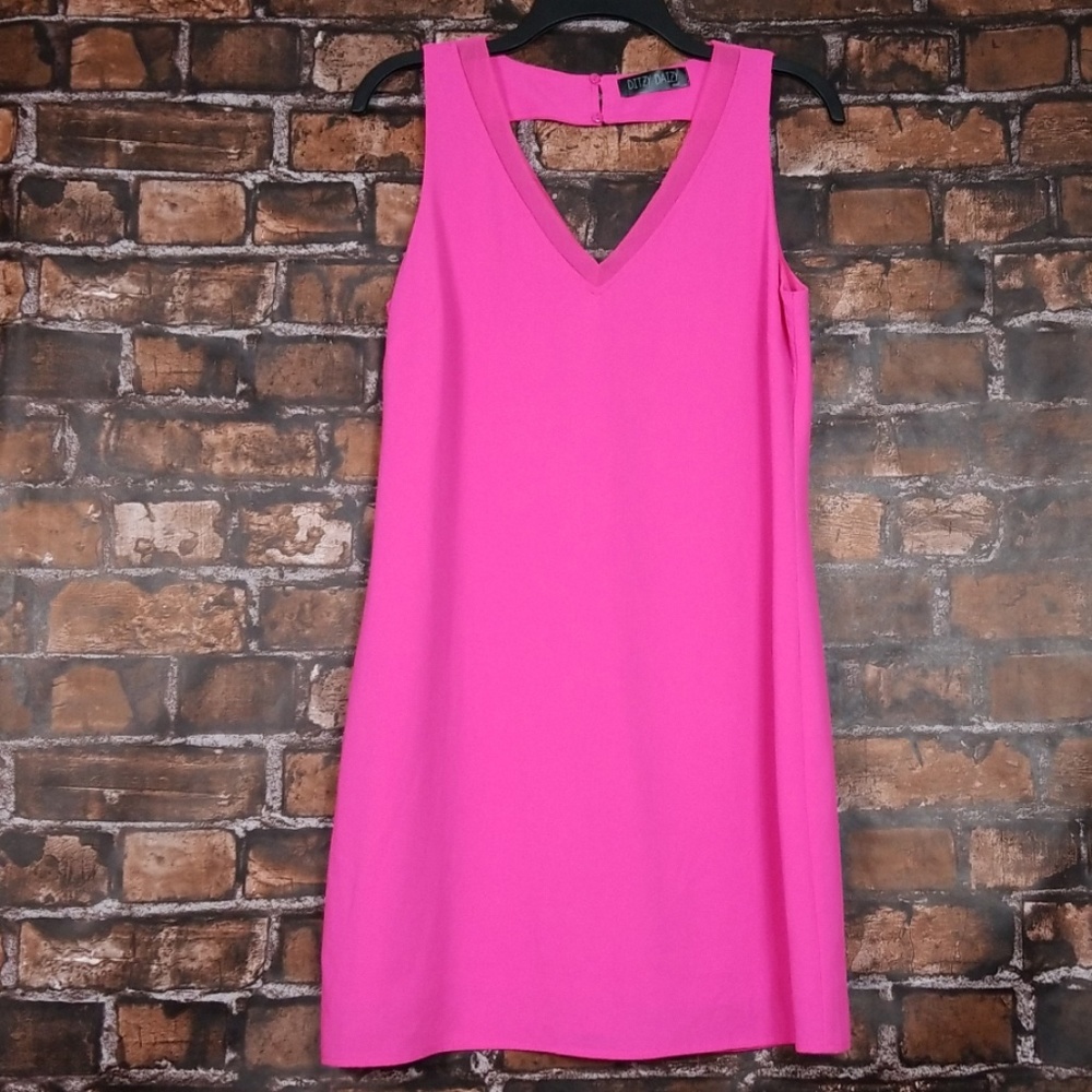 Ditzy Daizy| Hot Pink Sleeveless Sheath Dress